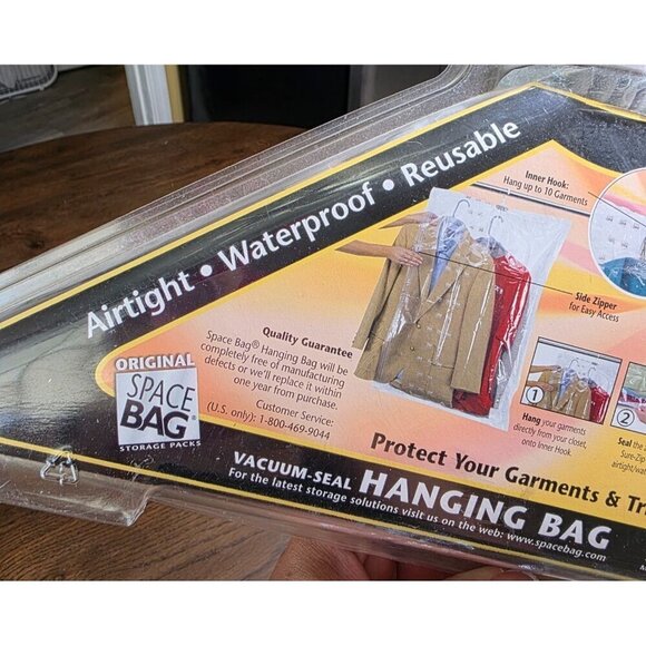 Original Space Bag Hanging Bag Vacuum Seal Compress up to 10 Garments New - Picture 7 of 7